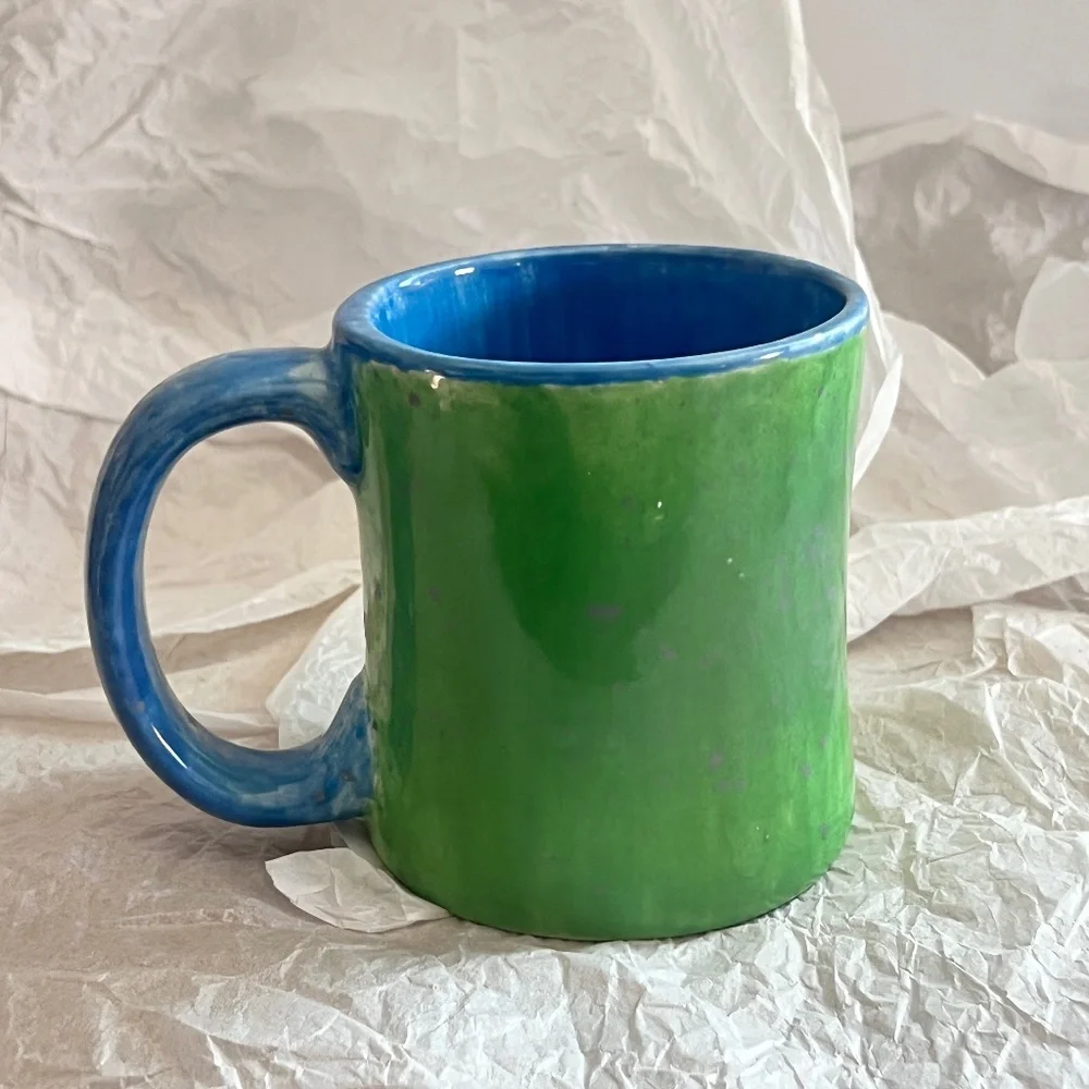 Handmade 2 Ceramic Pottery Mugs, Well Crafted Set, Unique, Absolutely Beautiful